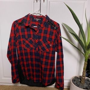 Miss Me plaid button down